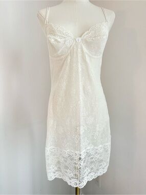 La Perla x Malizia White Lace Slip Dress - Women Intimates & Sleepwear